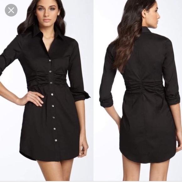 Theory 'Cerisina - Wealth' Shirtdress - Black - Picture 1 of 4